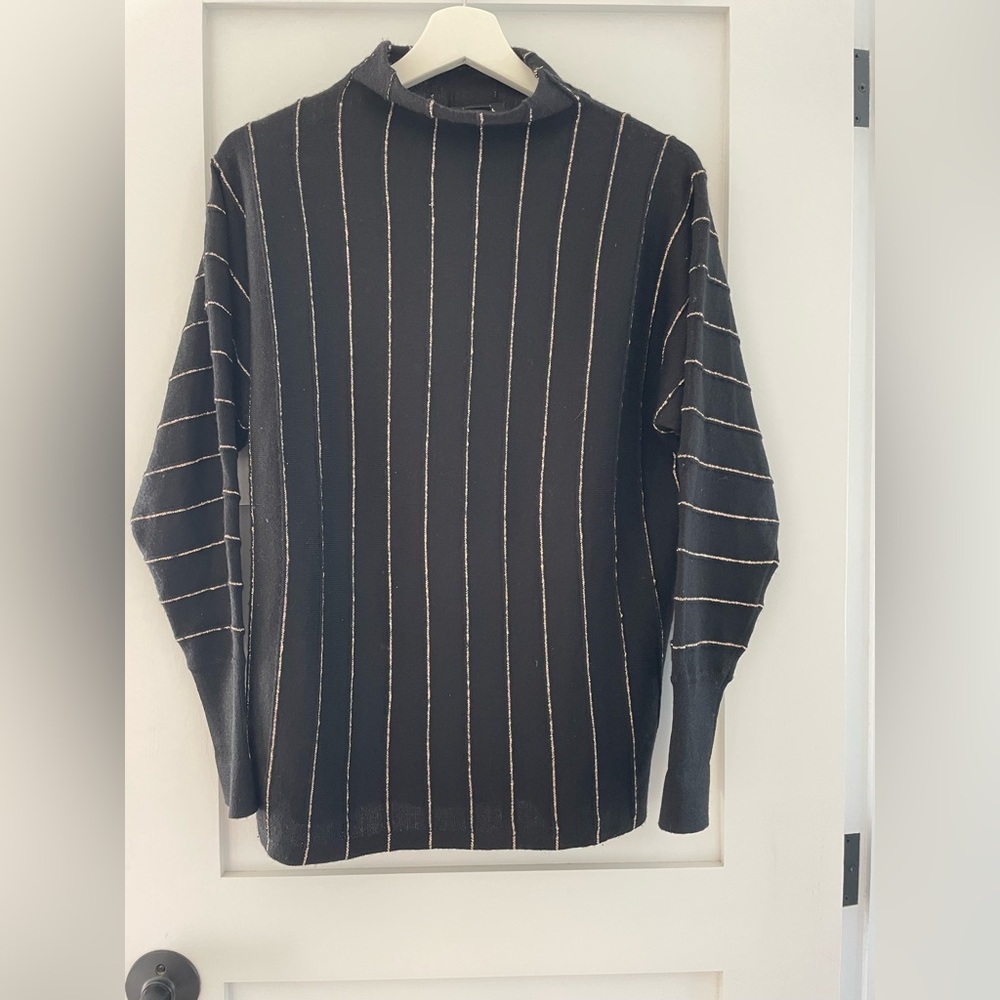Women’s Black & Gold Striped Sweater